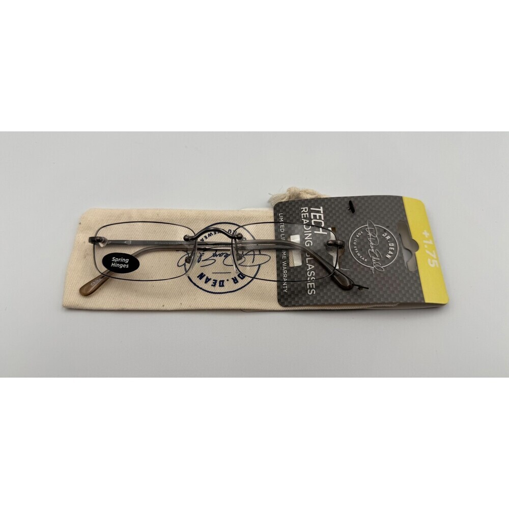 ICU Eyewear Dr. Dean Edell Tech Reading Glasses +1.75 Magnification Black Frame